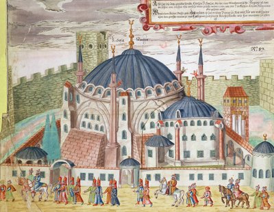 Kirken Saint Sophia forvandlet til en moske (wc på papir) av German School