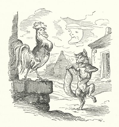 The Cock And The Fox (gravering) av German School
