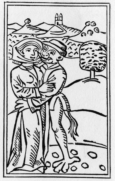 The Devil in Love of the Witch - Gravering fra 1489 i "De Lamiis et Pythonicis Mulieribus"" av Ulrich Molitor"" av German School