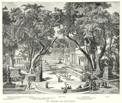 Dromos i Sparta, antikkens Hellas (litho) av German School