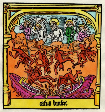 The Fall of Lucifer and the Rebel Angels, illustrasjon fra en kopi av 