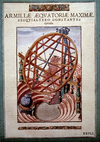 Den store ekvatoriale Armil i "Astronomy" av Tycho Brahe (1546 – ​​1601), Wandsbeck av German School