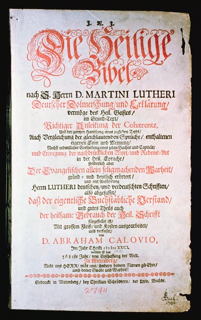 Den hellige bibel, vol. I., 1681 av German School