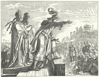 Den hellige romerske keiseren Otto III anklager romerne for illojalitet (gravering) av German School