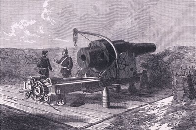 The Krupp Gun, Cassells History of the War between France and Germany utgitt av Cassell and Company Limited, ca. 1890 (litho) av German School