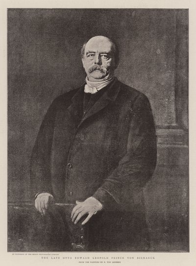 Den avdøde Otto Edward Leopold Prince von Bismarck (litho) av German School