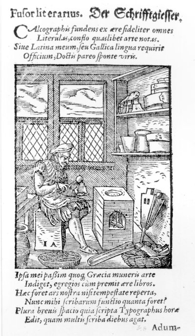 The Letter Plate Maker, utgitt av Hartman Schopper (tresnitt) (b foto) av German School