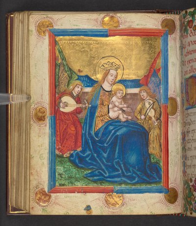 Ydmykhetens Madonna, Add. MS 24153, f.76v (blekk og farge på pergament) av German School