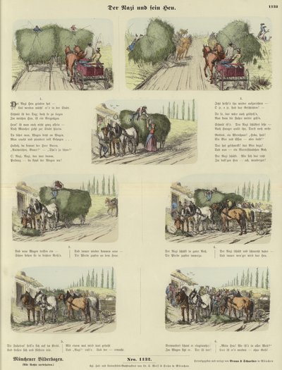 The Nazi and His Hay (farget gravering) av German School