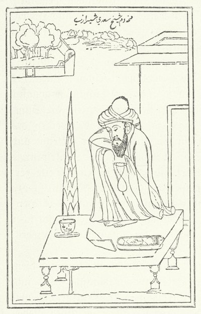 Den persiske poeten Saadi (gravering) av German School