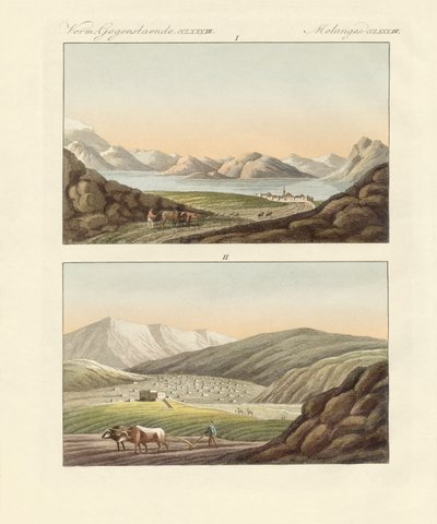 Genesarethavet (farget gravering) av German School