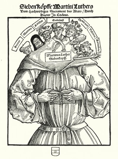 De syv hodene til Martin Luther (gravering) av German School