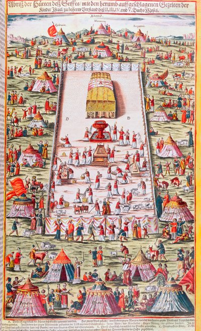 Israels stammer ble gjenforent rundt Paktens ark i Sinai-ørkenen, etter utvandringen fra Egypt, ca. 1630 av German School