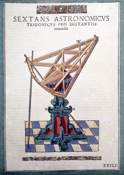 Den astronomiske sekstanten i "The Mechanism of Astronomy" av Tycho Brahe (1546 - 1601), Wandsbeck av German School