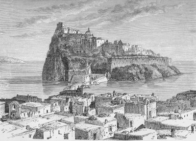 Slottet på den vulkanske øya Ischia av German School