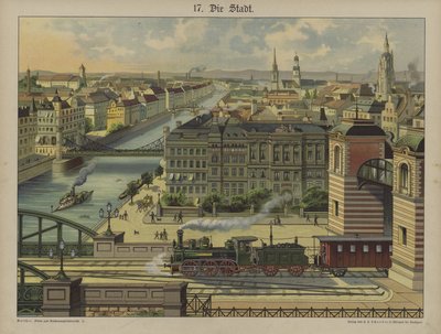 Byen (farge litho) av German School