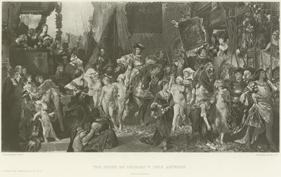 Inntoget av Charles V i Antwerpen (gravyr) av German School