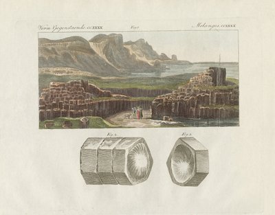 Den gigantiske veien eller den gigantiske gaten (farget gravering) av German School