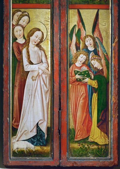 Legenden om Sankt Agnes (maleri på tre) av German School