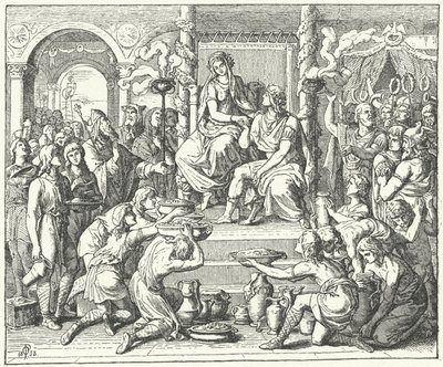 Ekteskapet til Ataulf, kongen av vestgotene, og Galla Placidia, datter av den romerske keiseren Theodosius I, 414 (gravering) av German School