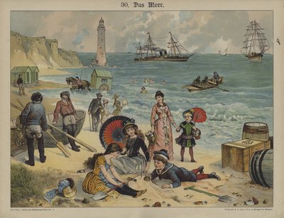 Havet (farge litho) av German School