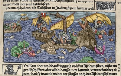 Forliset. Gravering fra “” Den Edlen Strenghen Besten Fromen”” av Johann Stumpff. begynnelsen av 1500-tallet. av German School