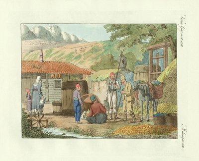 Dalbeboerne på Krim-halvøya (farget gravering) av German School
