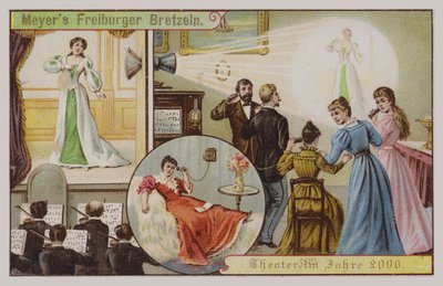Teater i år 2000 (chromolitho) av German School