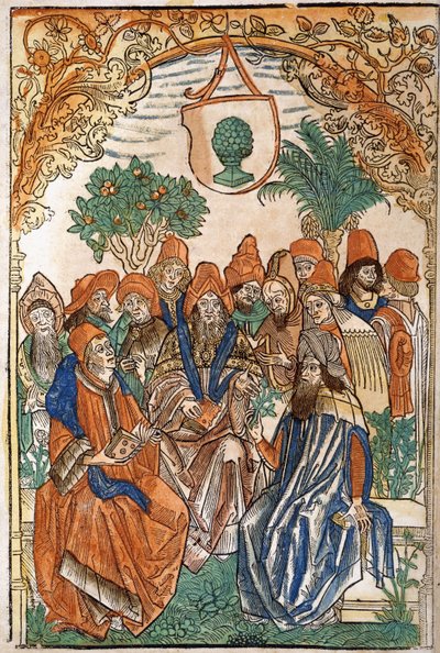Tretten lærde i hage, 1485 av German School