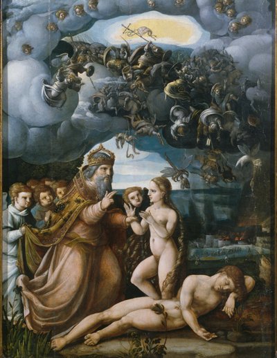 Triptych of the Creation, Creation of Eva, sentralpanel (se også 346194, 346197) av German School