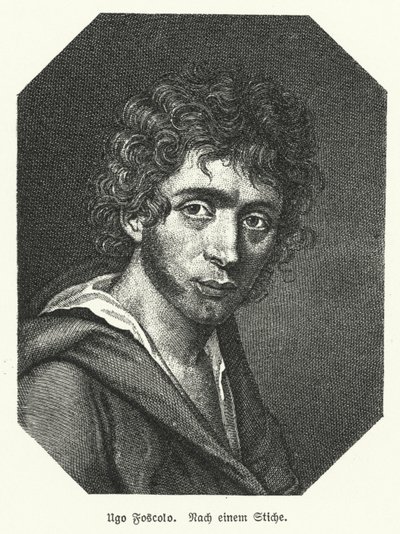 Ugo Foscolo, italiensk poet; soldat og revolusjonær (litho) av German School