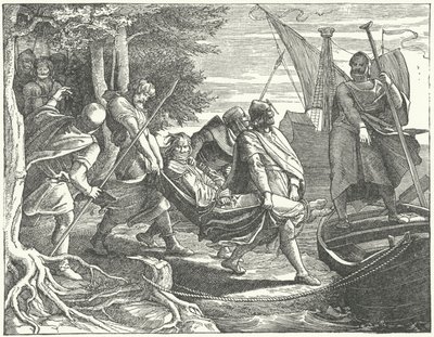 Valdemar II av Danmark tatt til fange av Henrik I, grev av Schwerin av German School