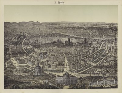 Wien, Østerrike (farge litho) av German School