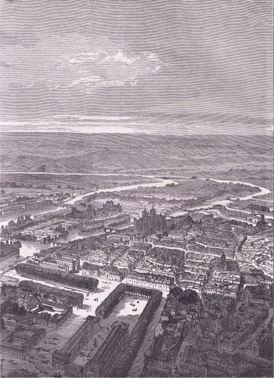 View of Metz, Cassells History of the War between France and Germany utgitt av Cassell and Company Limited, ca. 1890 (litho) av German School
