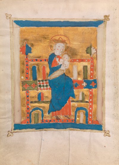 Jomfru og barn, 1400 (wc på vellum) av German School