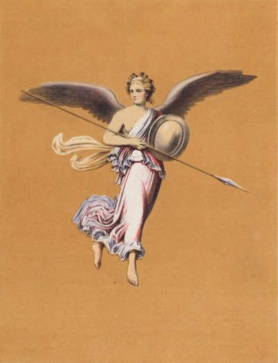 Veggmaleri fra Pompeii, Italia (fargelitografi) av German School