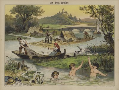 Vann (farge litho) av German School