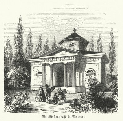 Weimarer Fuersten Gruft , gravkapell til hertugene av Saxe-Weimar-Eisenach og stedet for gravene til de tyske forfatterne Johann Wolfgang Goethe og Friedrich Schiller av German School