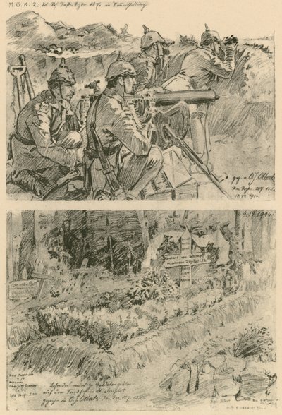 Vestlig slagmarkscene av German School