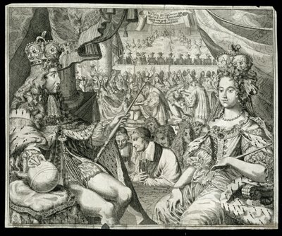 William III (1650-1702) og Mary II (1662-94) konge og dronning av Storbritannia og Irland fra 1689, ca. 1689 av German School