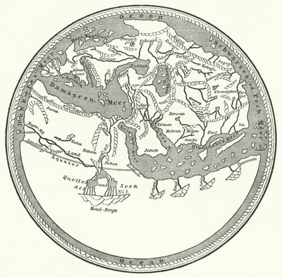 Verdenskart over den arabiske geografen og kartografen Muhammad al-Idrisi av German School