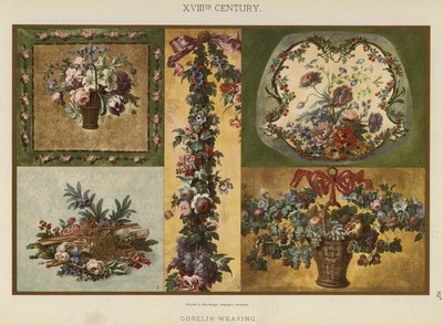 XVIIIth Century, Gobelin-veving (farge litho) av German School