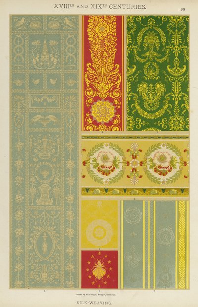 XVIII. og XIX. århundre, Silkeveving (farge litho) av German School