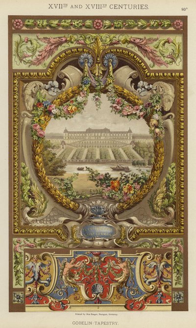 XVIIth og XVIIIth Centuries, Gobelin-Tapestry (farge litho) av German School