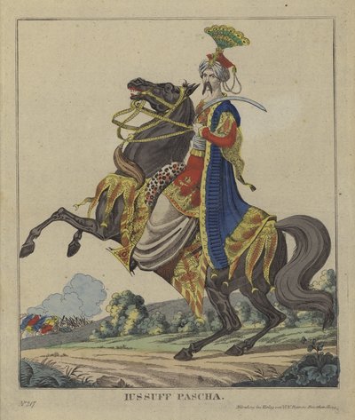 Yusuf Pasha, osmansk general (farget gravering) av German School