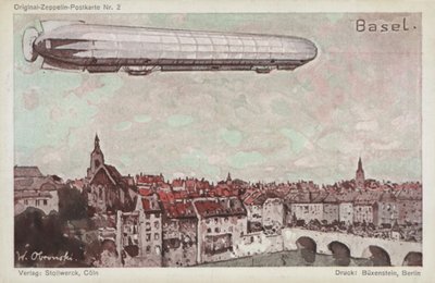 Zeppelin flyr over Basel av German School