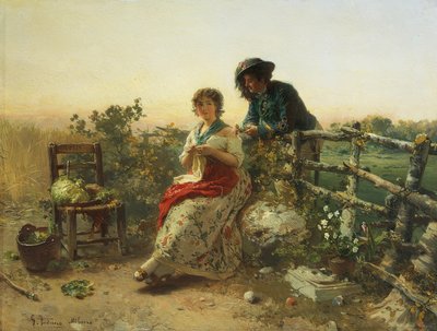 In Peacetime, av Gerolamo Induno, cirka 1880, olje på tre av Gerolamo Induno