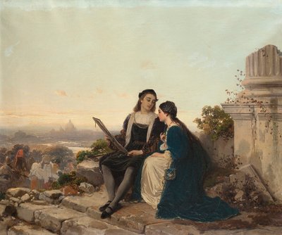 Raphael og Fornarina, 1869. av Gerolamo Induno