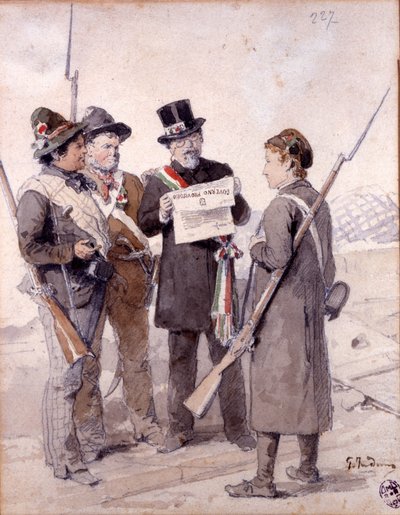 Risorgimento: The Five Days of Milan (Cinque giornate di Milano) (18.–22. mars 1848): dette er en av de første episodene av revolusjonene i 1848 (en del av den første italienske uavhengighetskrigen) som så fremveksten av milaneserne befolkningsopprører mot av Gerolamo Induno