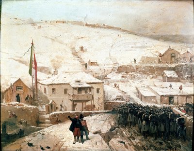 Piemontesernes hovedkvarter på Krim av Gerolamo Induno